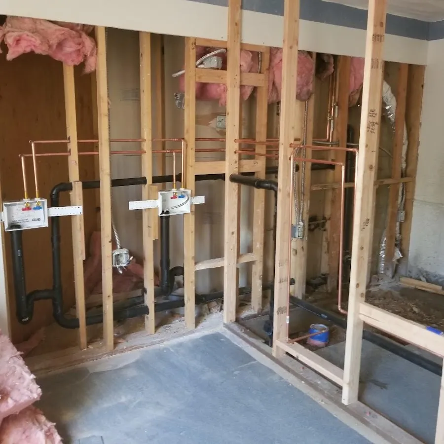 Copper pipe rough-in and plumbing installation in Clanton